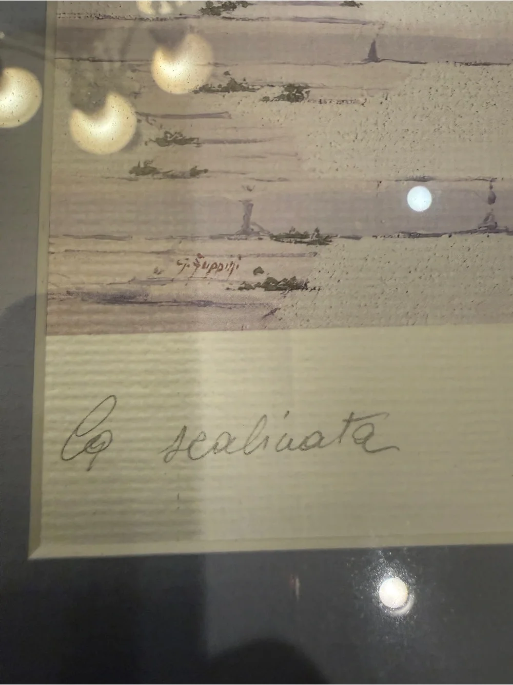 GIORGIO ZUPPINI Vintage La Scalinata Signed Lithograph Italy Framed 11x14 #080